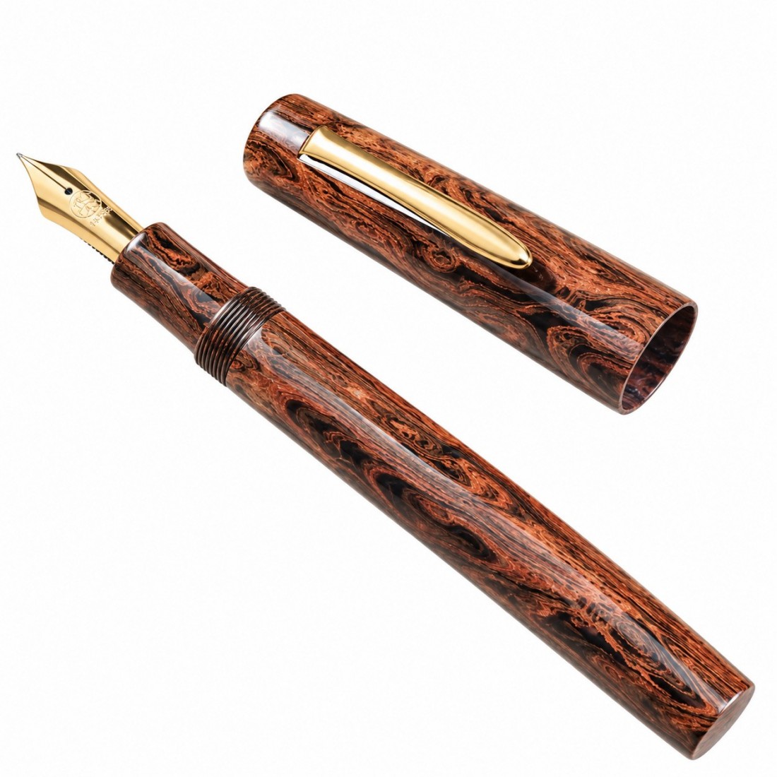 Eboya Natsume M size, Nichibo Orange 14k fountain pen