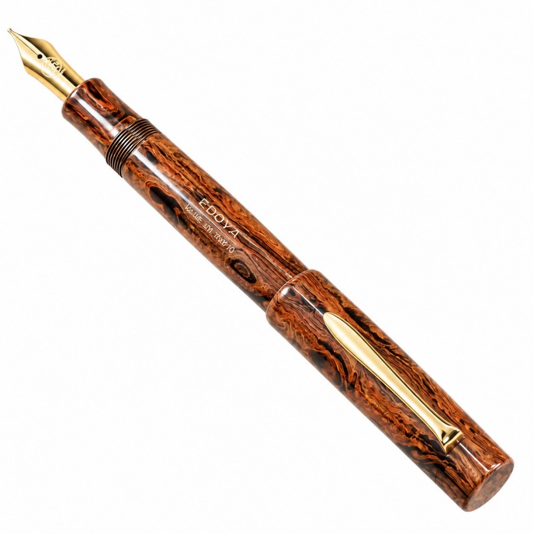 Eboya Natsume M size, Nichibo Orange 14k fountain pen