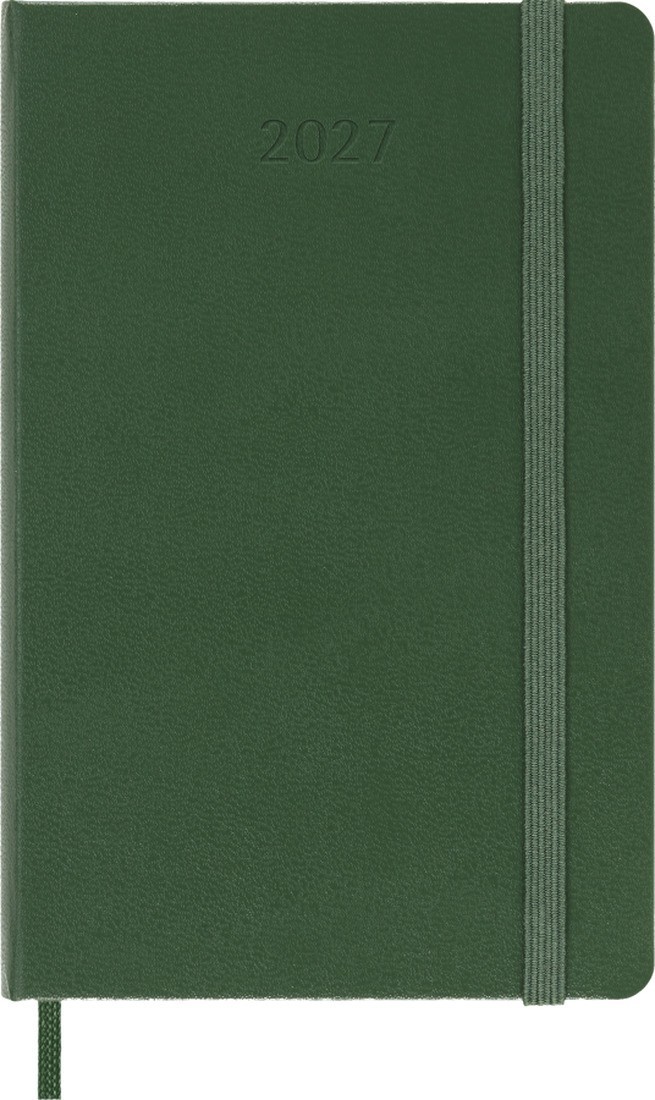 Moleskine classic daily diary 2027 pocket 9x14, 12 months, soft cover green