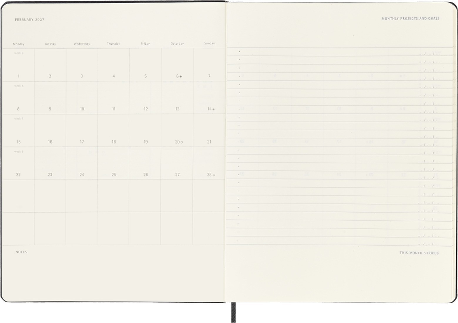 Moleskine, PRO Planner 2027 XL 19x25cm, Weekly, hard cover, 12 months, Black
