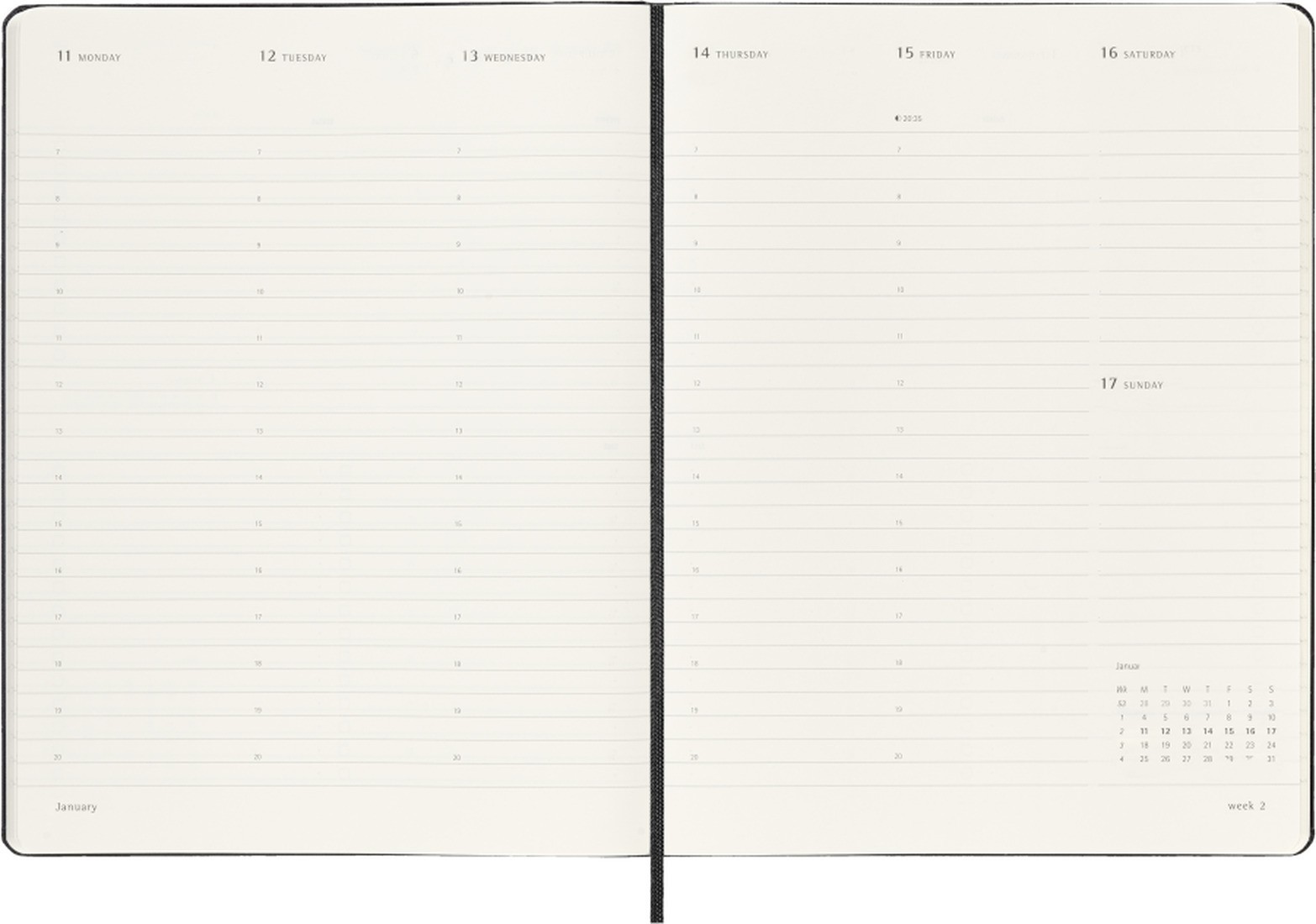Moleskine, PRO Planner 2027 XL 19x25cm, Weekly, hard cover, 12 months, Black