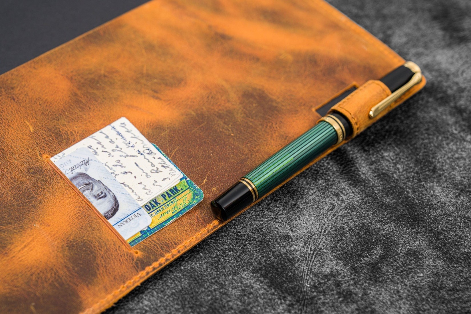 Galen Leather Slim B5 Notebook Planner Cover - Crazy Horse Brown