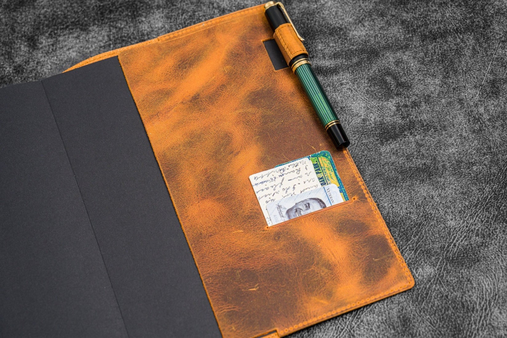 Galen Leather Slim B5 Notebook Planner Cover - Crazy Horse Brown