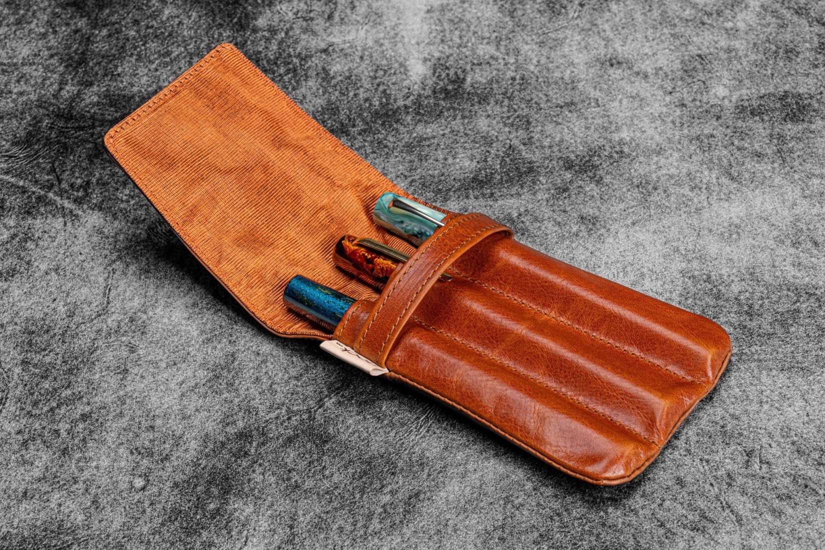 Galen Leather Legacy Collection Galen X Nock Co Leather Lookout Pen Case - Deep Cognac