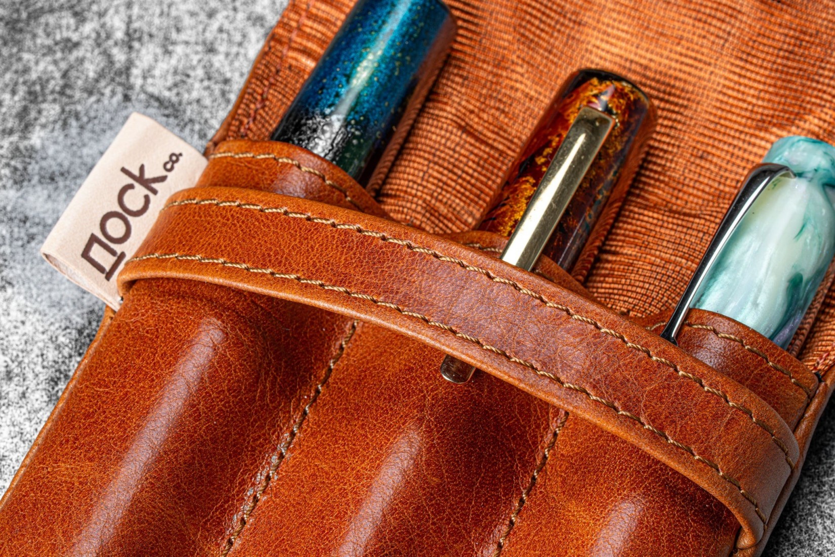 Galen Leather Legacy Collection Galen X Nock Co Leather Lookout Pen Case - Deep Cognac