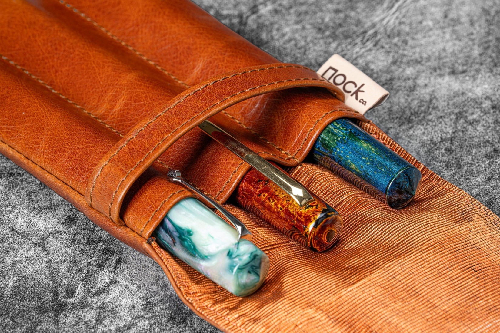 Galen Leather Legacy Collection Galen X Nock Co Leather Lookout Pen Case - Deep Cognac