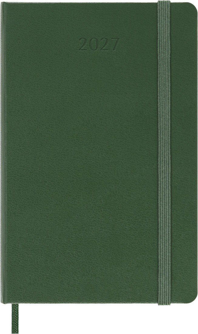Moleskine daily diary 2027 pocket 9x14, hard cover green