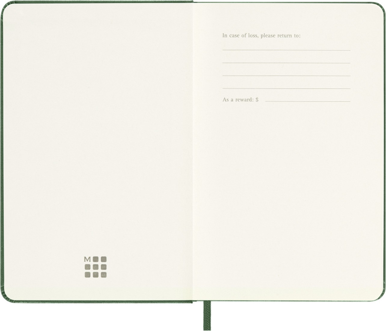 Moleskine daily diary 2027 pocket 9x14, hard cover green