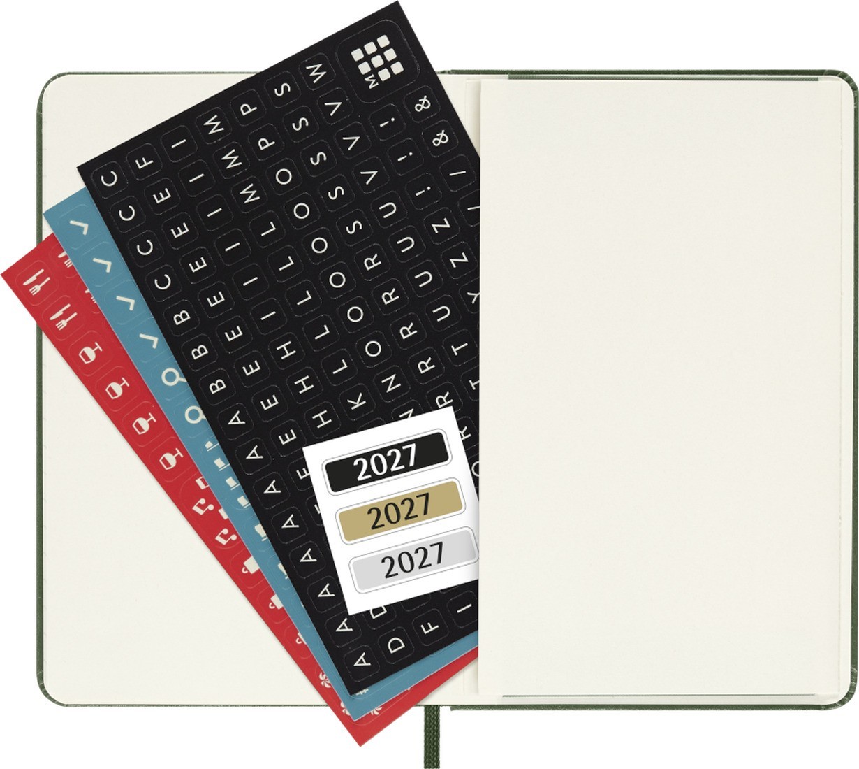 Moleskine daily diary 2027 pocket 9x14, hard cover green
