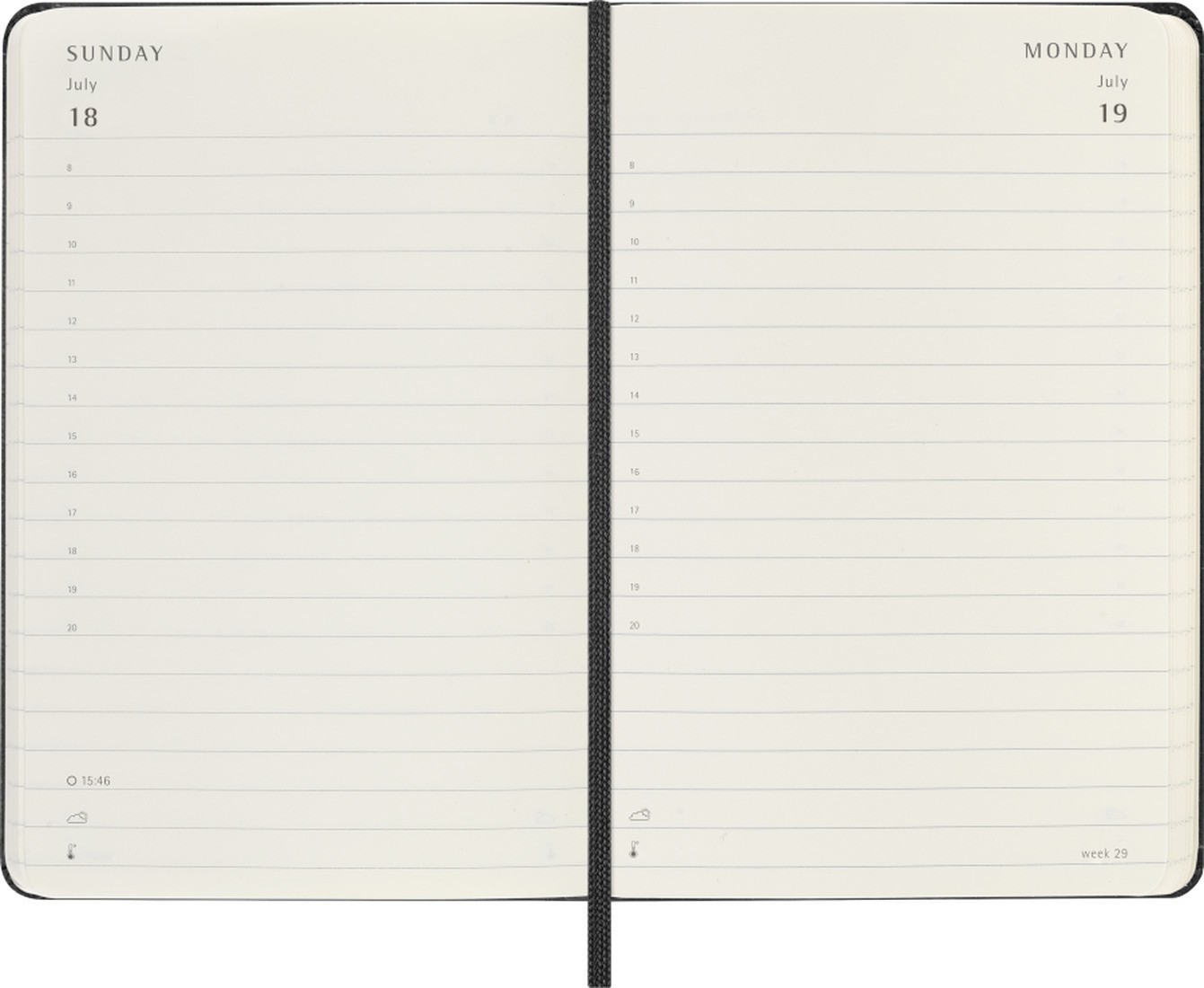 Moleskine daily diary 2027 pocket 9x14, hard cover black