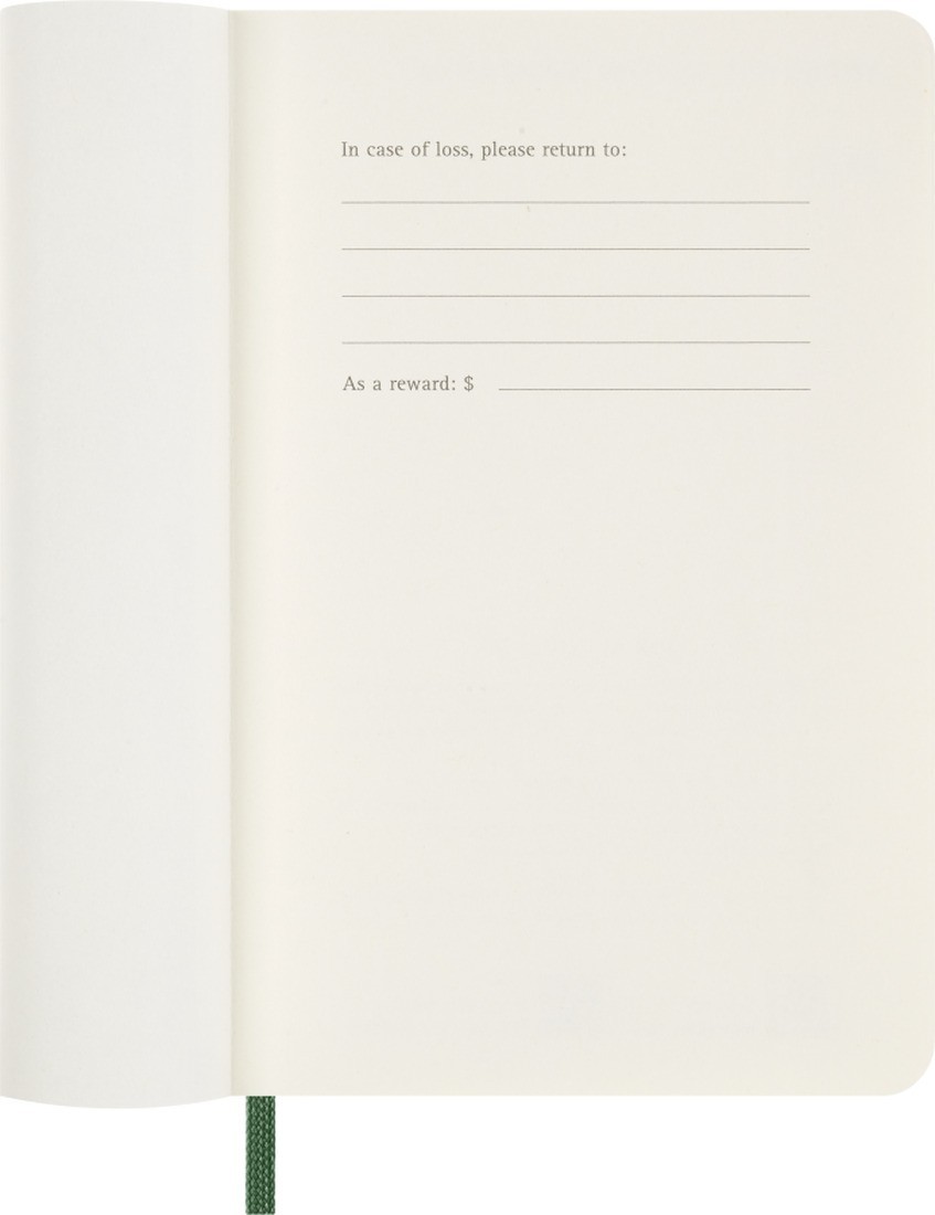 Moleskine classic daily diary 2027 pocket 9x14, 12 months, soft cover green