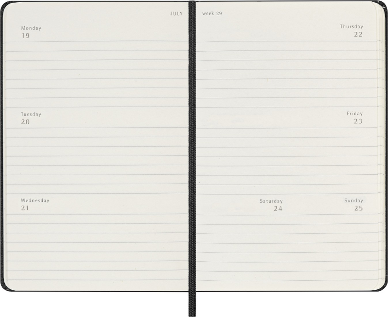 Moleskine weekly Horizontal classic diary 2027, pocket 9x14,  hard cover, black