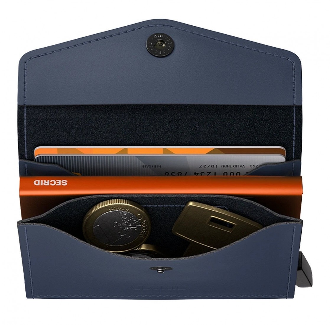 SECRID ENVELOP WALLET EM Matte Night Blue and Orange