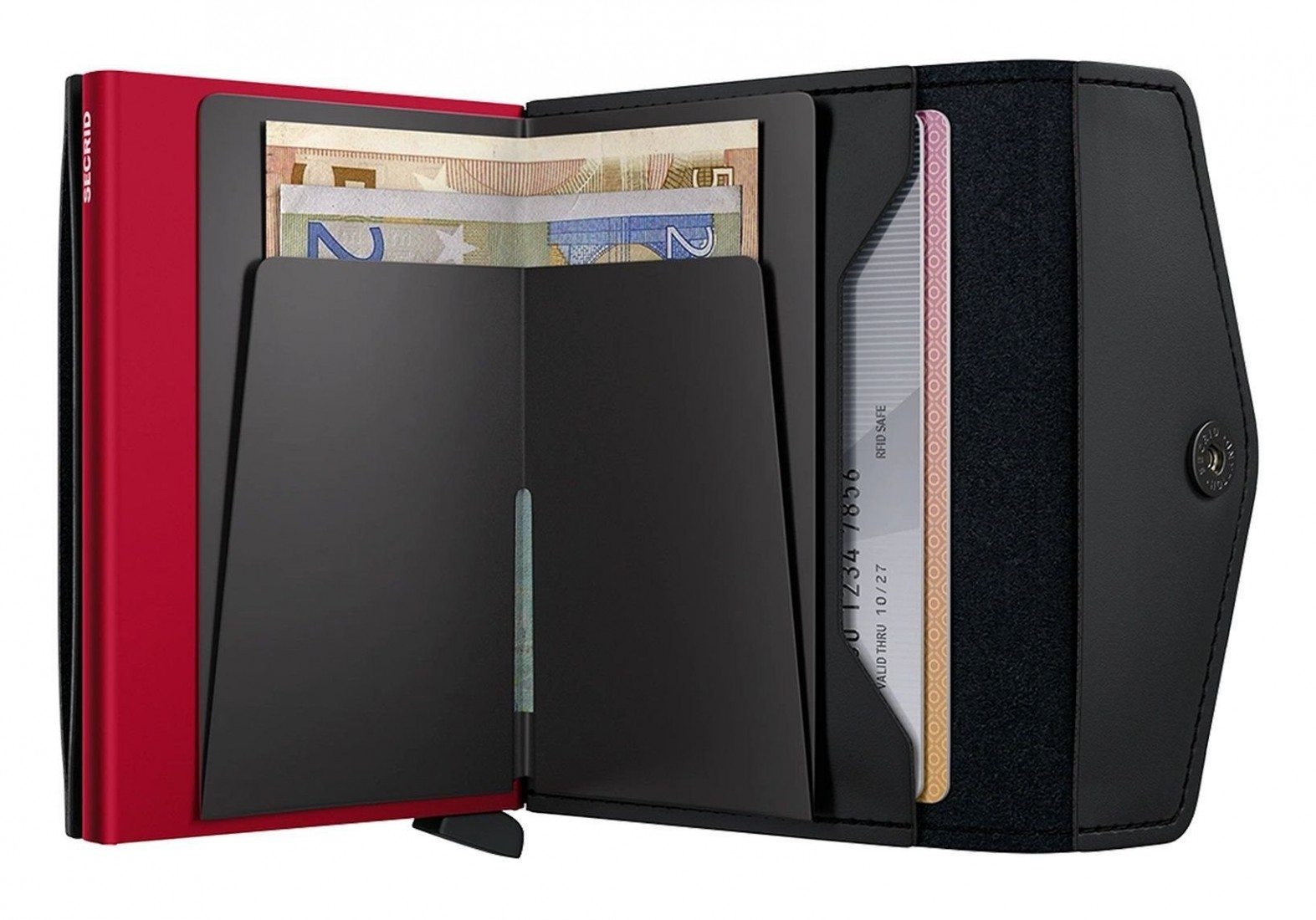 SECRID ENVELOP WALLET EM Matte Black and Red