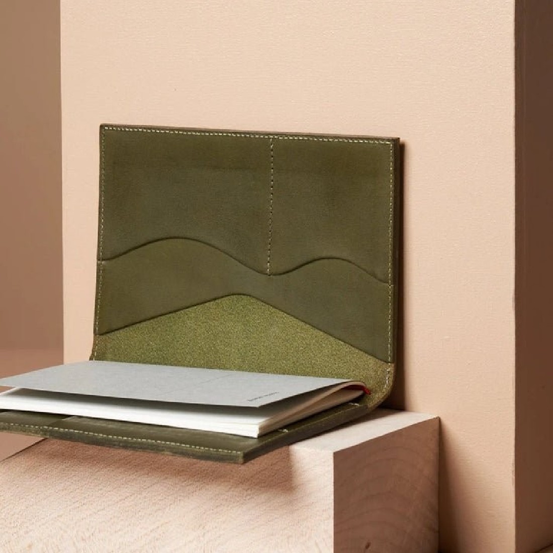 Paper Republic A4 Leather Portfolio Botany Green
