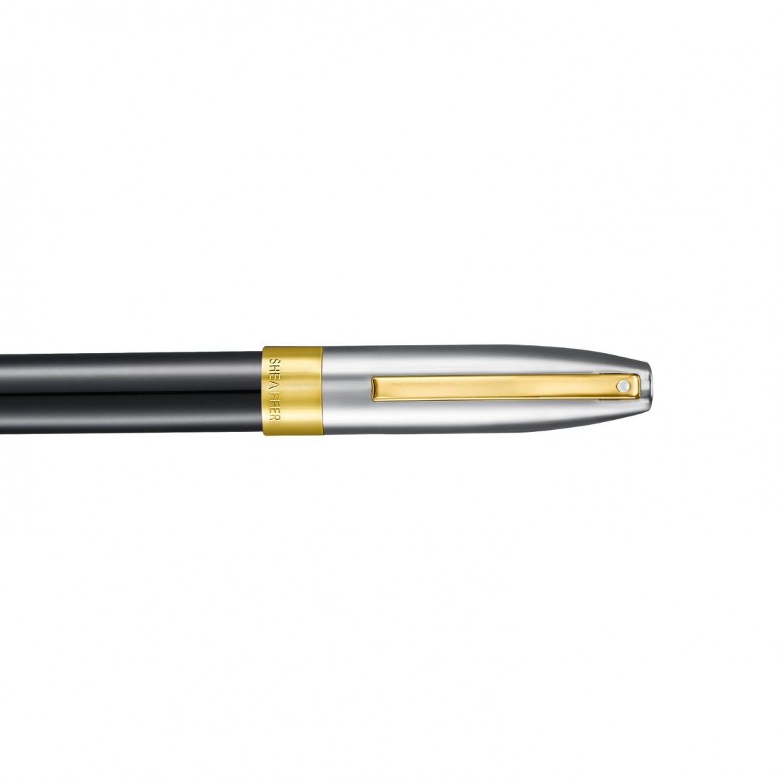 Sheaffer Legacy 9065 Glossy Black and Chrome Bi-color Fountain Pen with 14K PVD Gold-Plated, Stainless Steel Inlaid Nib and Trims
