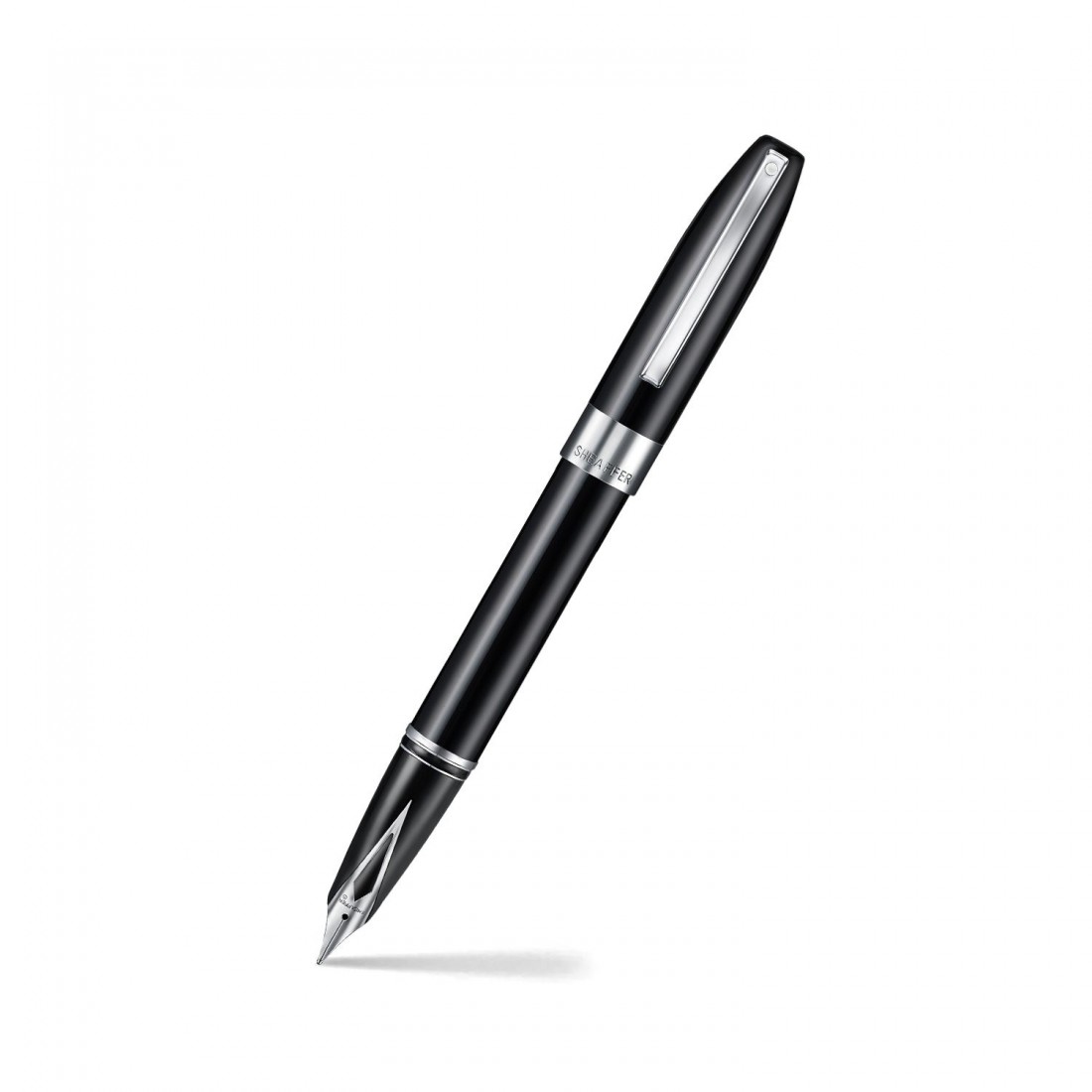 Sheaffer Legacy 9064 Glossy Black Inlaid Nib Fountain Pen with Chrome-Plated Trims