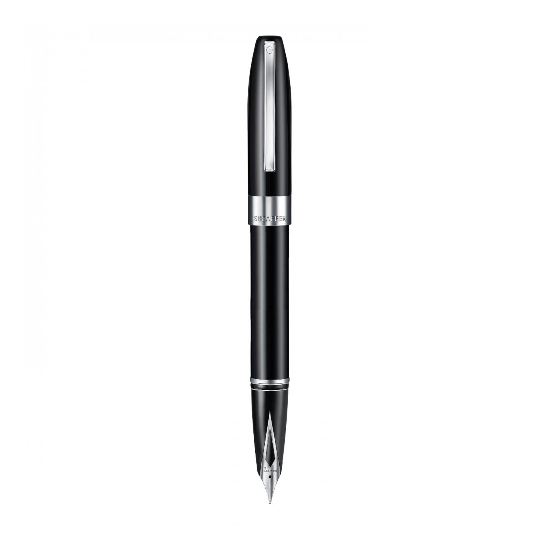 Sheaffer Legacy 9064 Glossy Black Inlaid Nib Fountain Pen with Chrome-Plated Trims