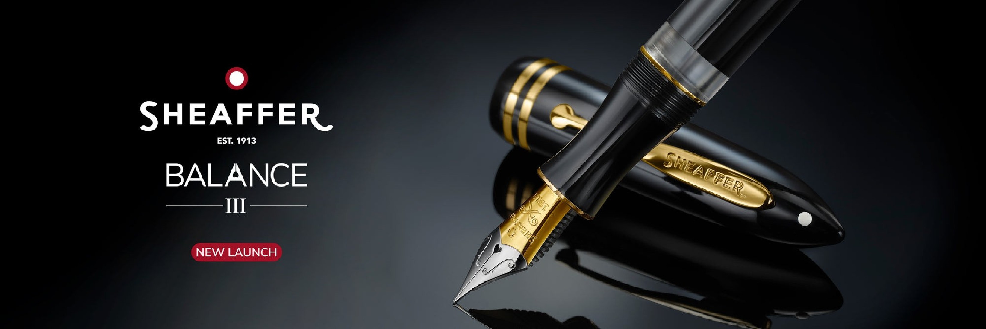 Sheaffer Balance III E893 Glossy Black with Gold trims fountain pen