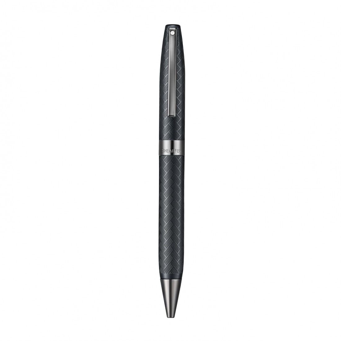Sheaffer Legacy Chevron 9066 Matte Black Ballpoint Pen with PVD Gunmetal Trims