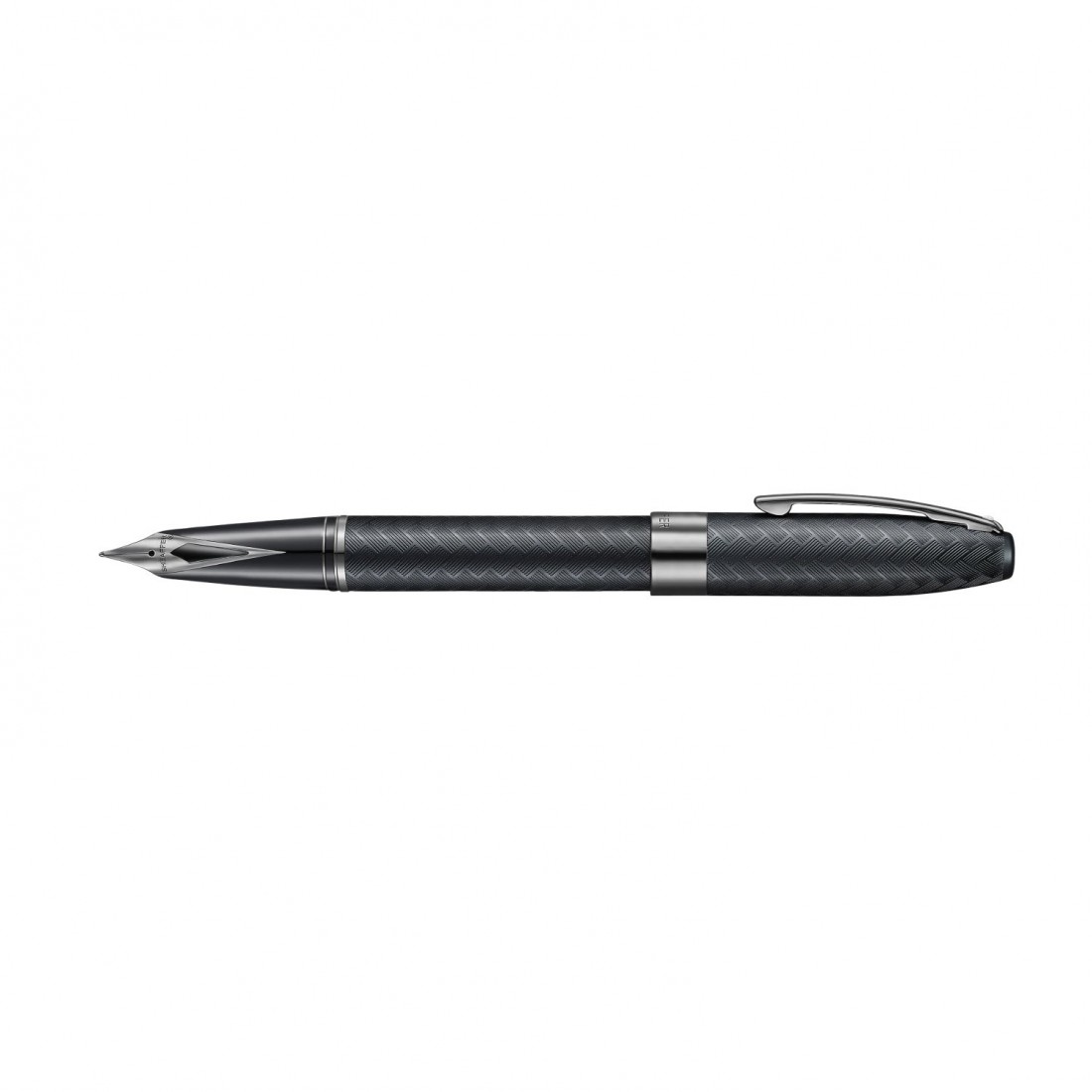 Sheaffer Legacy Chevron 9066 Matte Black Fountain Pen with PVD Gunmetal Inlaid Nib and Trims