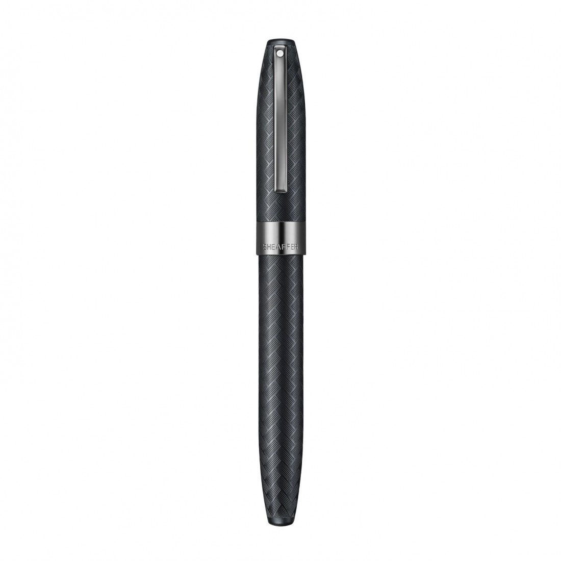 Sheaffer Legacy Chevron 9066 Matte Black Fountain Pen with PVD Gunmetal Inlaid Nib and Trims