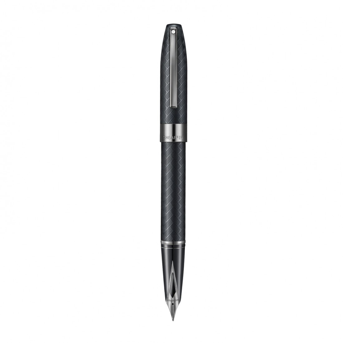 Sheaffer Legacy Chevron 9066 Matte Black Fountain Pen with PVD Gunmetal Inlaid Nib and Trims