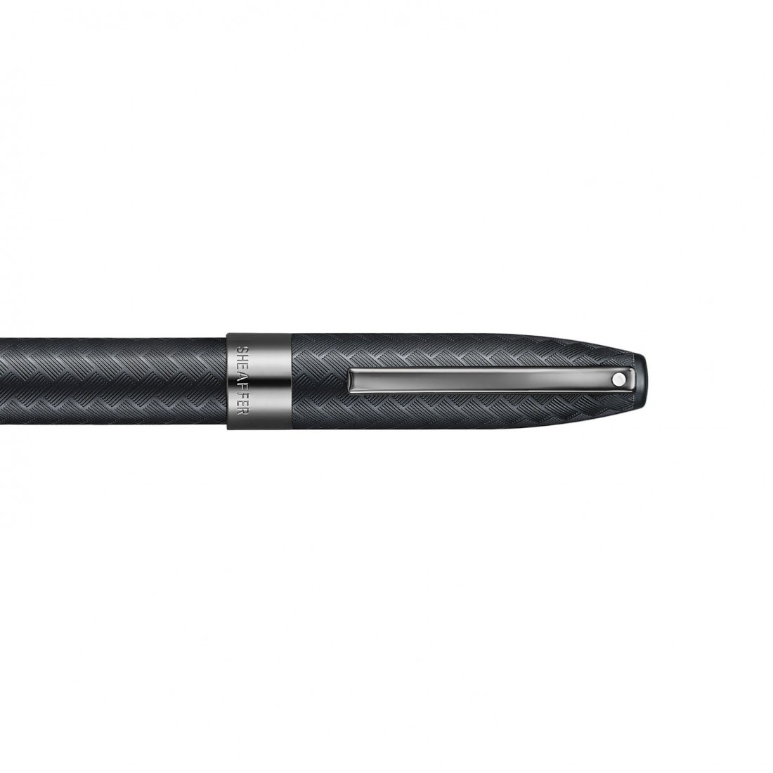 Sheaffer Legacy Chevron 9066 Matte Black Fountain Pen with PVD Gunmetal Inlaid Nib and Trims