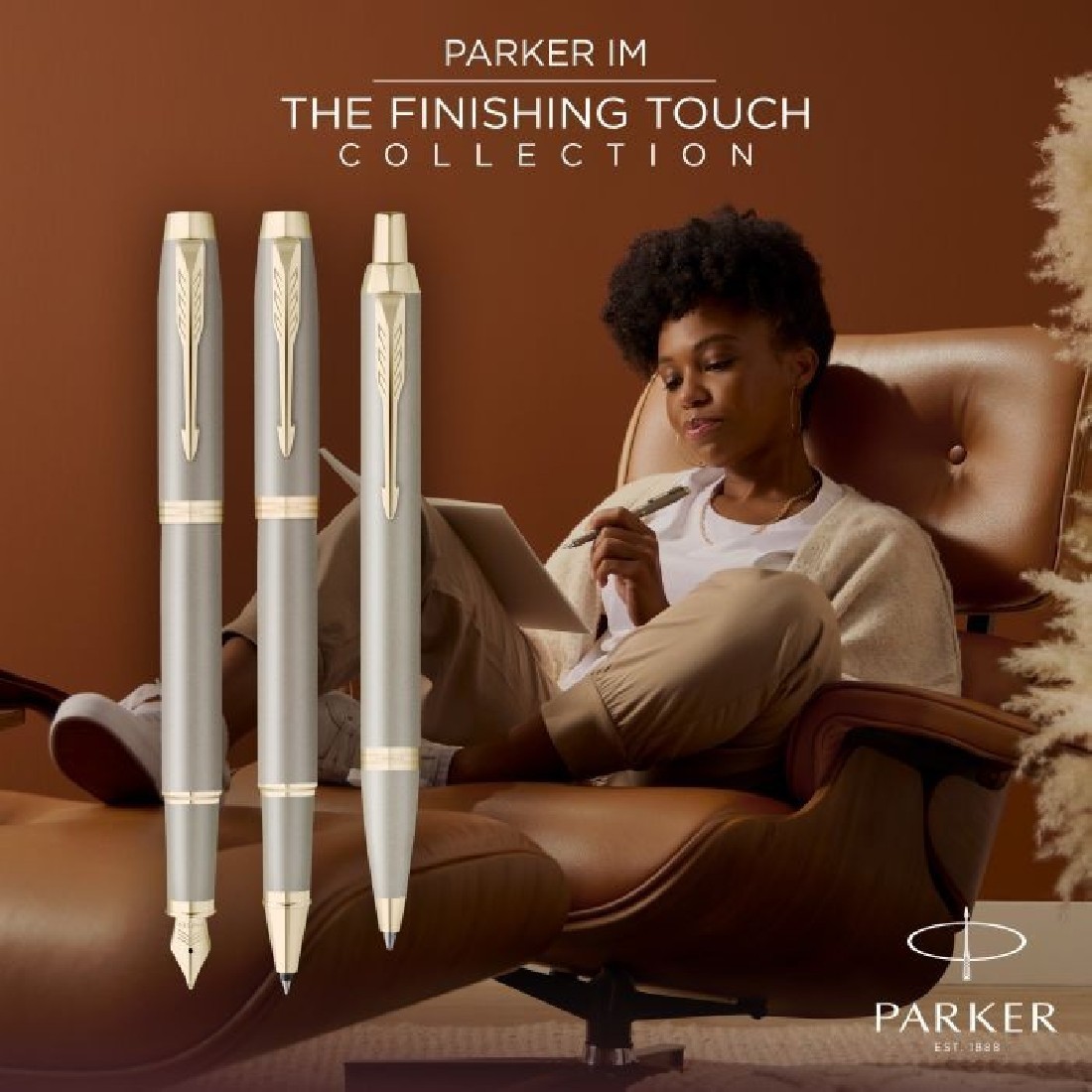 Parker IM Sandstone CHT Set Rollerball and Notebook