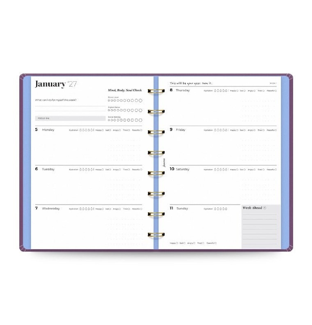 Filofax Ultimate Life Companion A5 Planner My Plans Plum 2027 27-68314