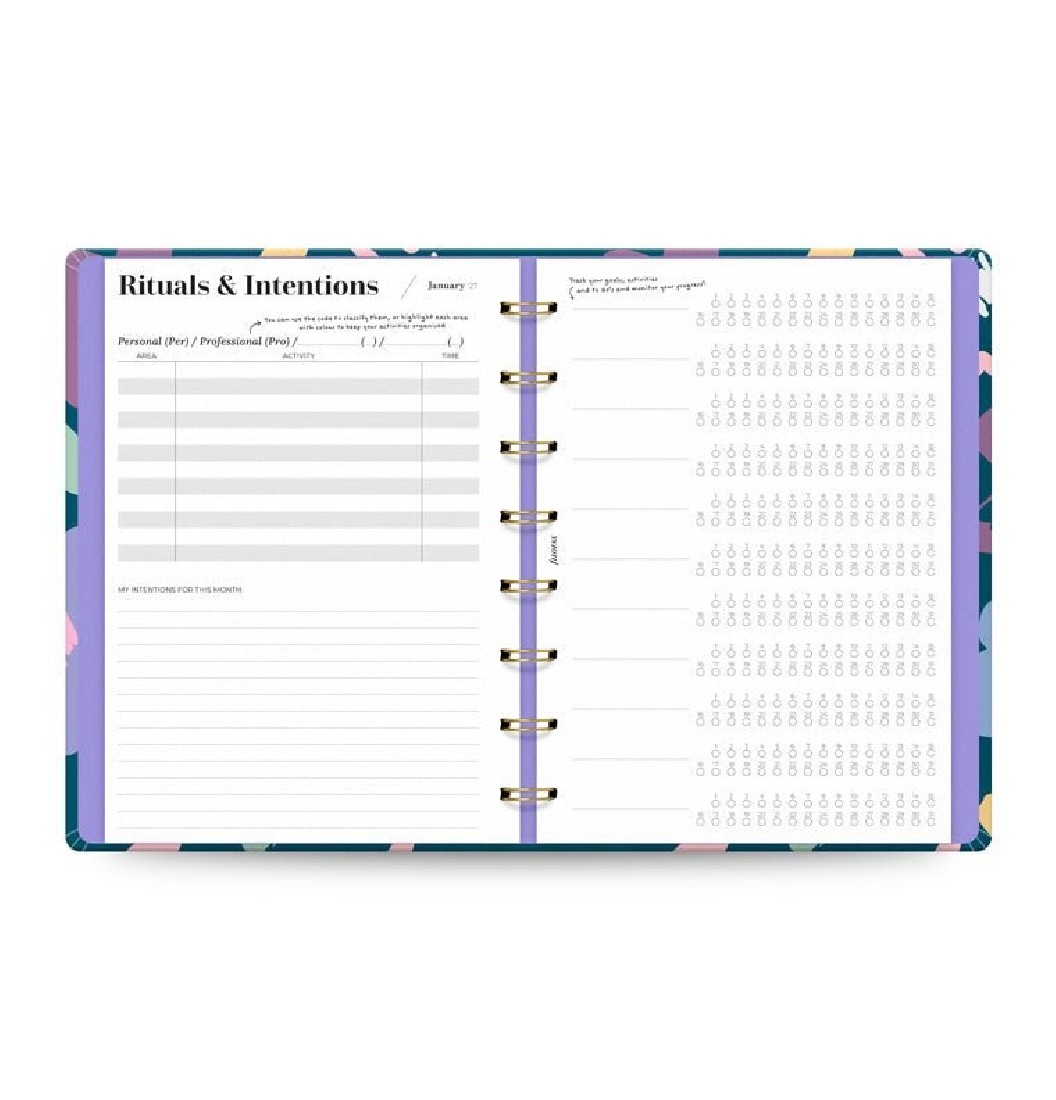 Filofax Ultimate Life Companion A5 Planner Bloom Deep Teal 2027 27-68316