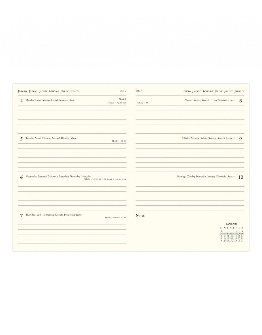 Letts Lecassa 2027 A5 Week to View Diary With Appointments Black 27-080413