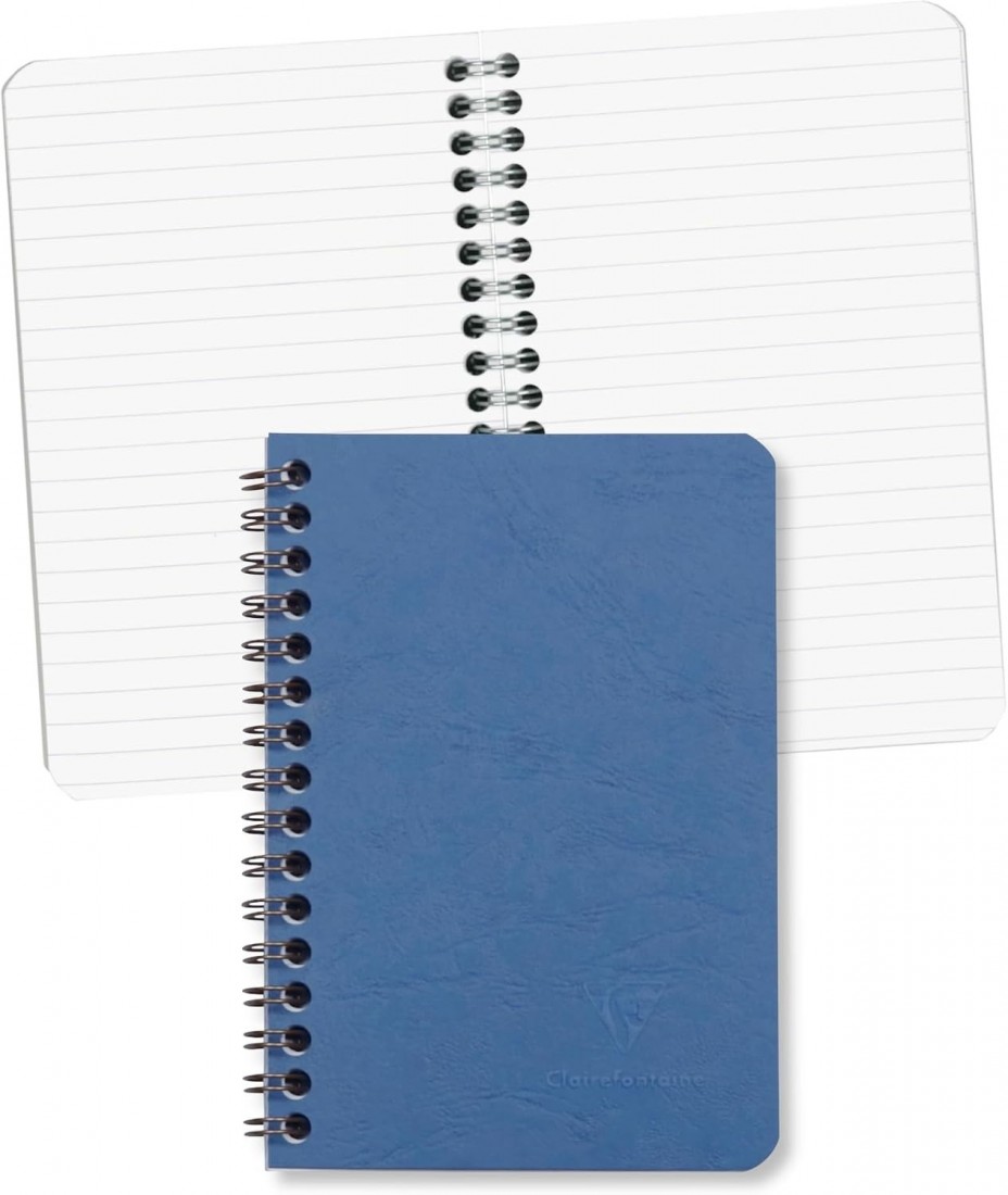 Clairefontaine 785964C Spiral Book, Prediction Bag Portrait Notebook, 9.5 x 14 cm, 5-He Pack, 50 Sheet, Blue