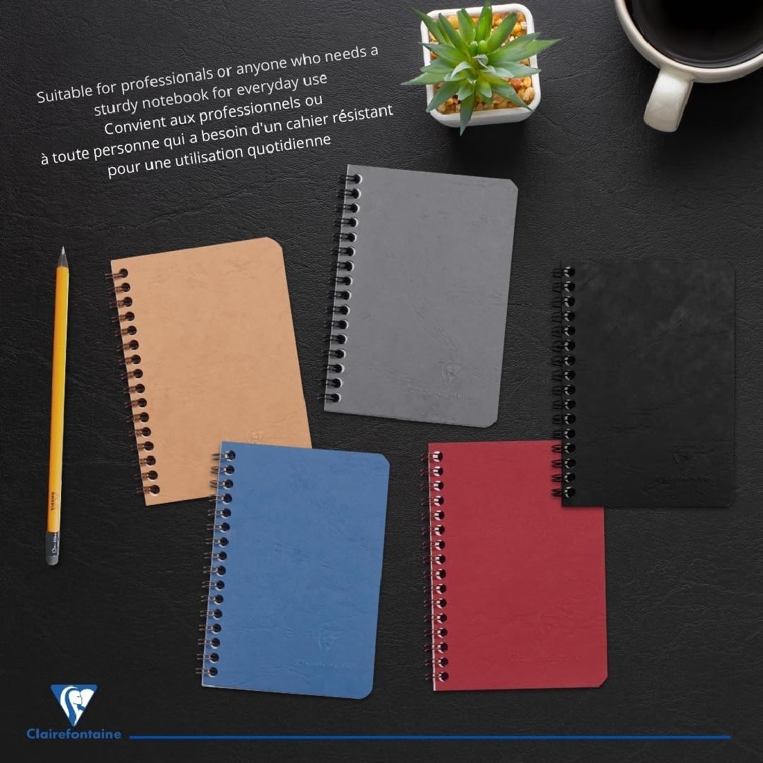Clairefontaine 785964C Spiral Book, Prediction Bag Portrait Notebook, 9.5 x 14 cm, 5-He Pack, 50 Sheet, Blue