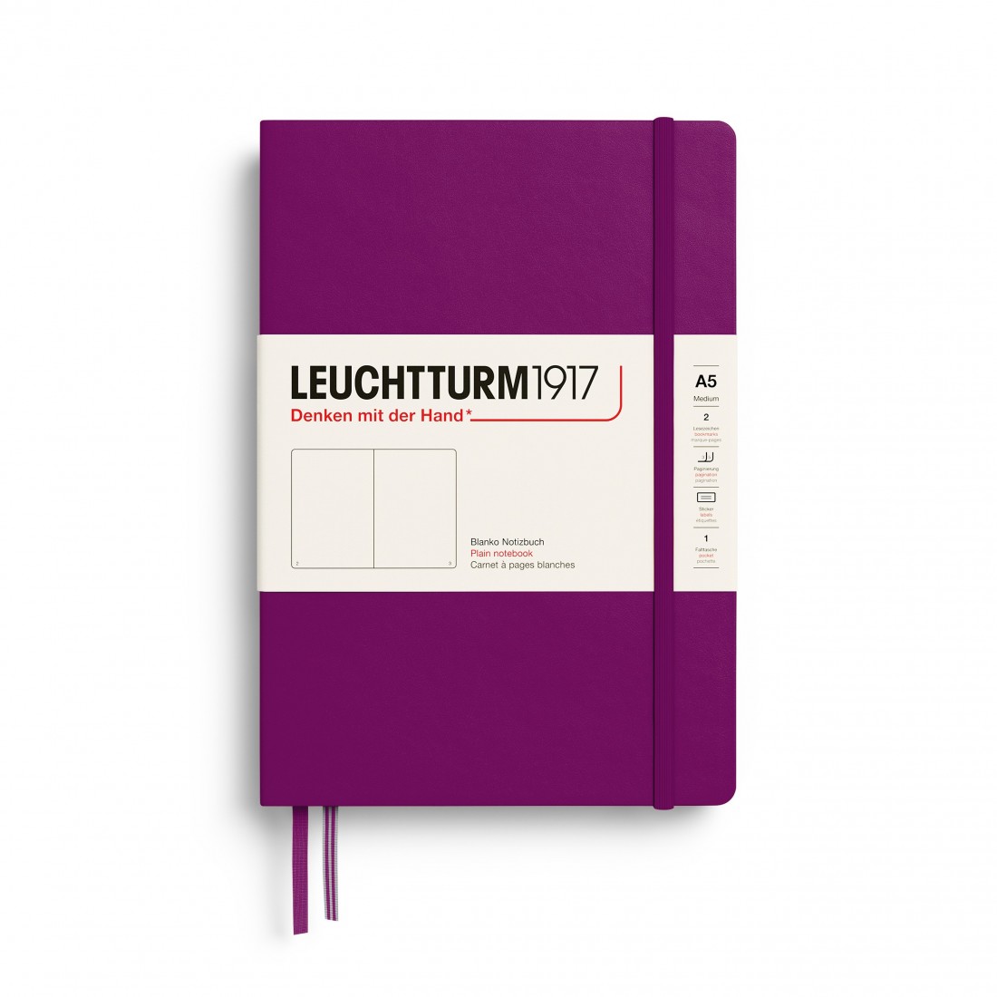 Leuchtturm 1917 ruled notebook, A5, hard cover, Burgundy