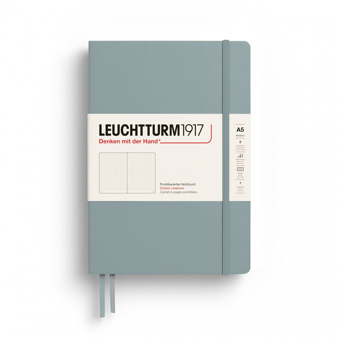 Leuchtturm 1917 dotted notebook, A5, hard cover, Dove
