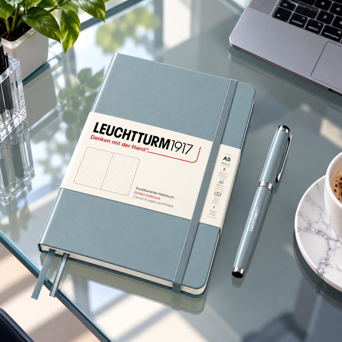 Leuchtturm 1917 dotted notebook, A5, hard cover, Dove