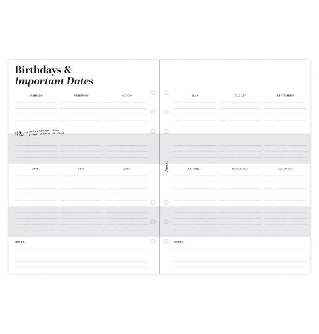Refill A5 2027 Ultimate Life Companion Week on two Pages 27-68318 Filofax