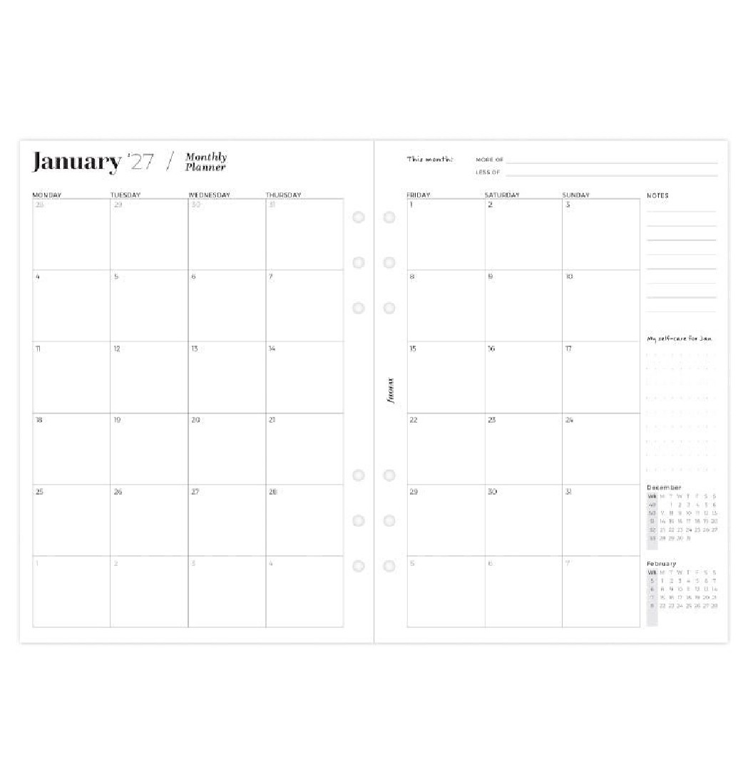 Refill A5 2027 Ultimate Life Companion Week on two Pages 27-68318 Filofax