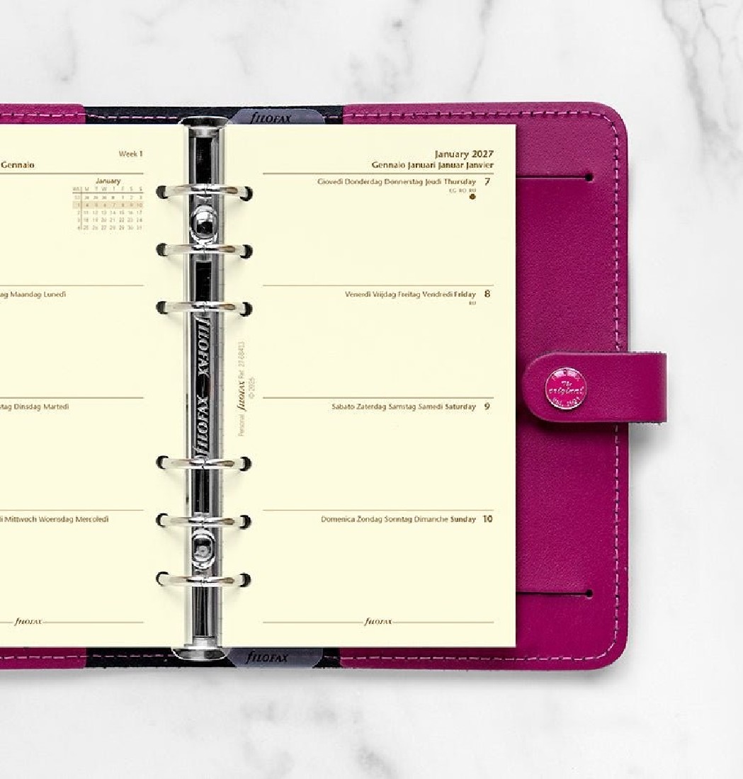 Refill 2027 Personal Week On Two Pages Multilanguage Cotton Cream 27-68413 Filofax