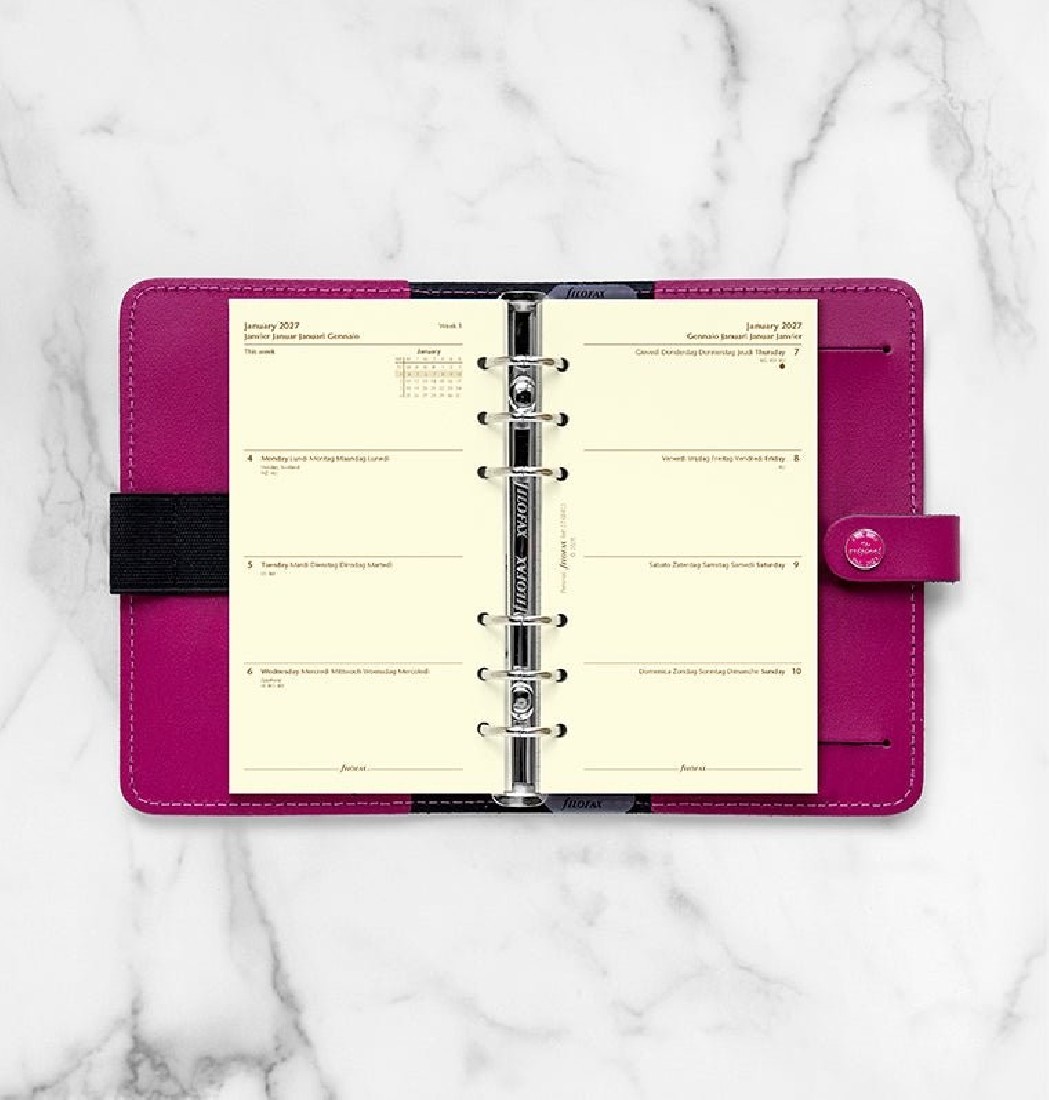 Refill 2027 Personal Week On Two Pages Multilanguage Cotton Cream 27-68413 Filofax
