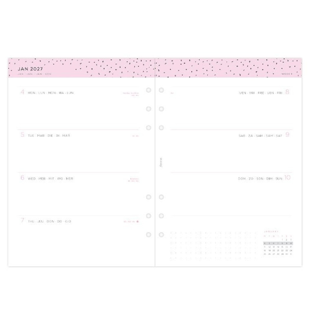 Refill A5 2027 Confetti Week on Two Pages 27-68591 Filofax