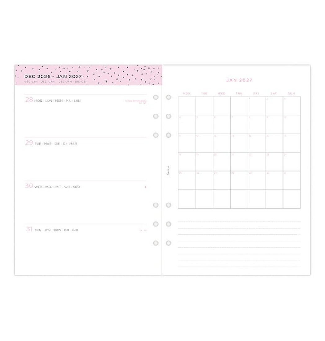 Refill A5 2027 Confetti Week on Two Pages 27-68591 Filofax