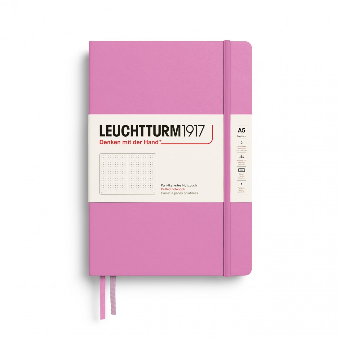 Leuchtturm 1917 notebook hard cover, dotted, 251 pages, 80gsm, Bubblegum 400868