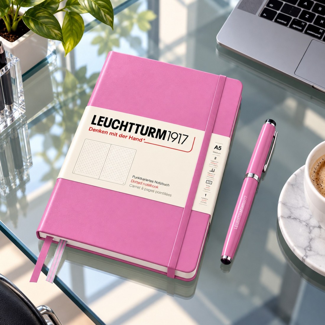 Leuchtturm 1917 notebook hard cover, dotted, 251 pages, 80gsm, Bubblegum 400868