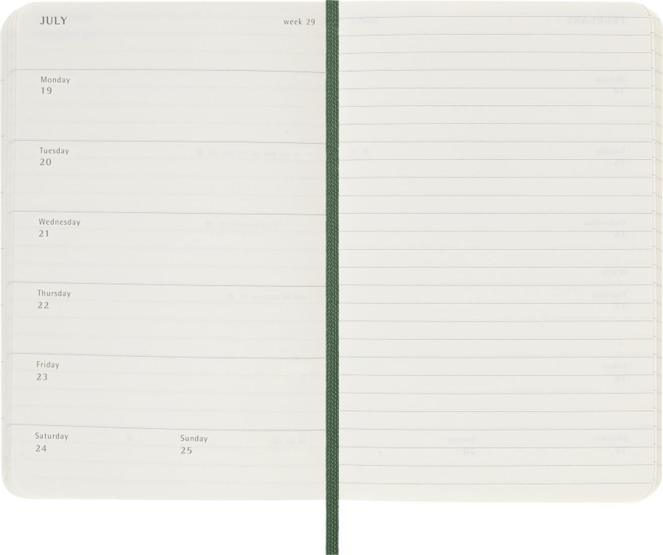 Moleskine weekly classic diary 2027, pocket 9x14, soft cover, 12 months, myrtle green