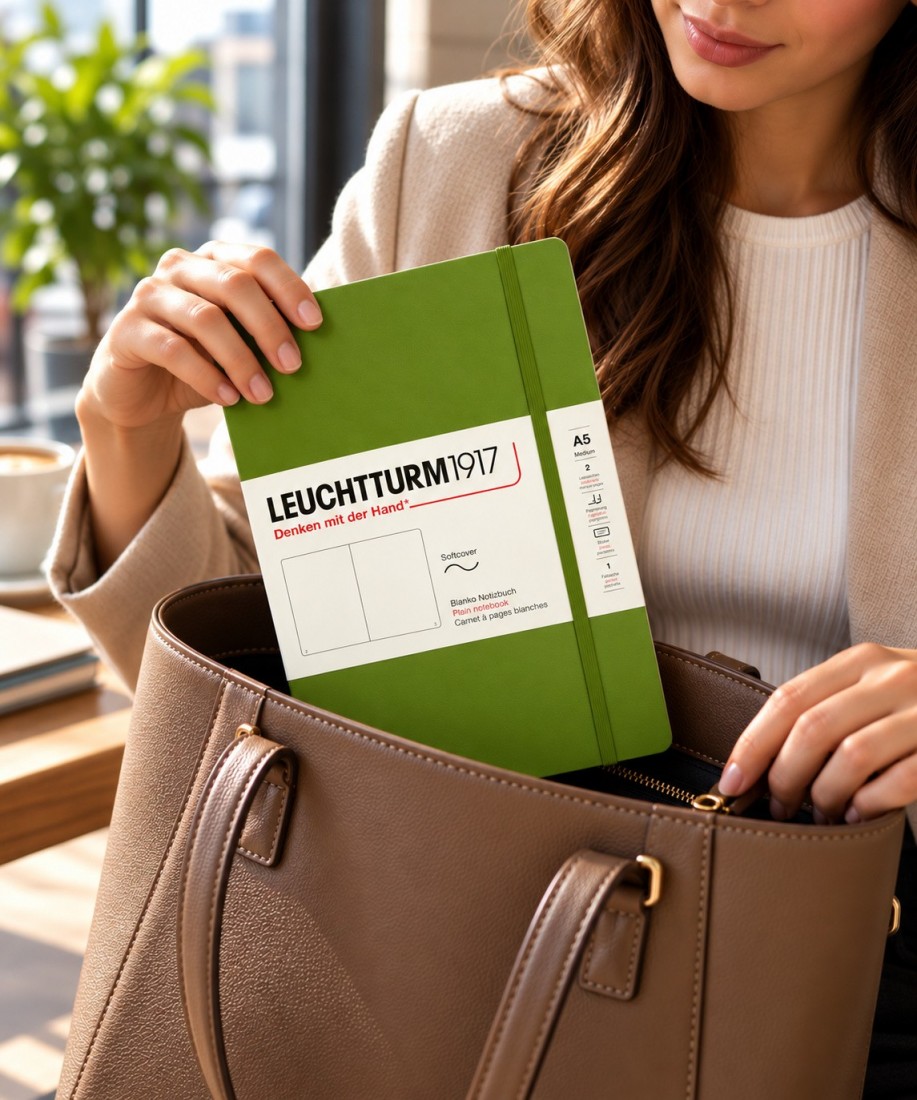 Leuchtturm 1917 notebook soft cover, plain, 123 pages, 80gsm, 400891 Moss