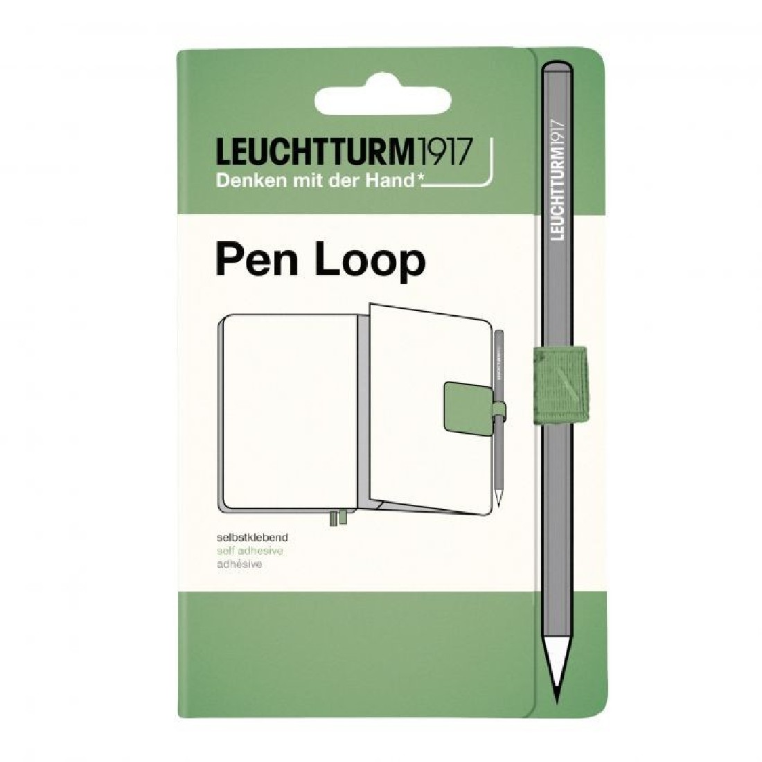Leuchtturm 1917 Set A5 Sage Hard Cover Notebook and Ballpen plus Pen Loop