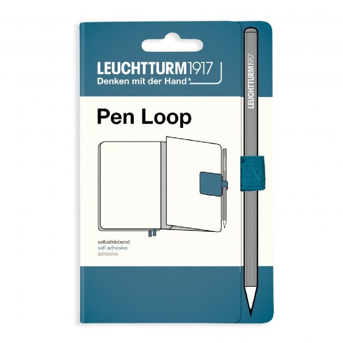 Leuchtturm 1917 Set A5 Stone Blue Hard Cover Notebook and Ballpen plus Pen Loop