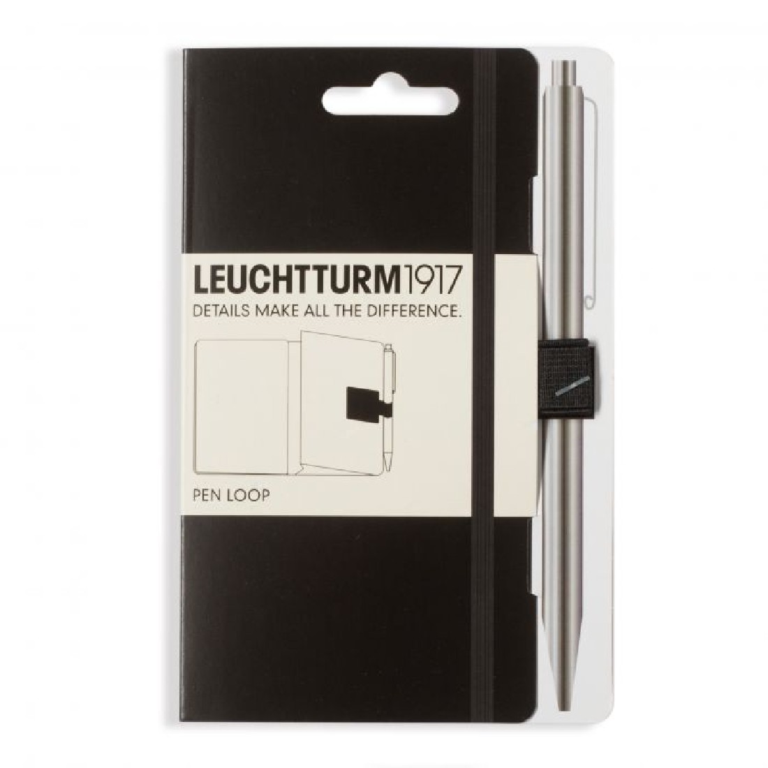 Leuchtturm 1917 Set A5 Black Hard Cover Notebook and Ballpen plus Pen Loop